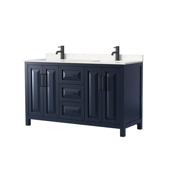 Wyndham Collection Wcv252560d-Vca-Mxx Daria 60" Free Standing Double Basin Vanity Set -