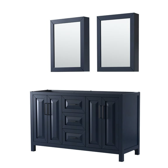 Wyndham Collection Wcv252560dcxsxxmed Daria 59" Double Free Standing Vanity Cabinet - Dark