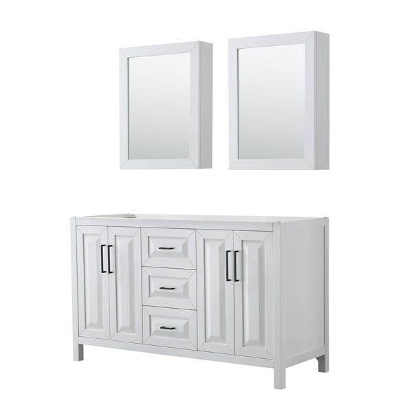 Wyndham Collection Wcv252560dcxsxxmed Daria 59" Double Free Standing Vanity Cabinet -