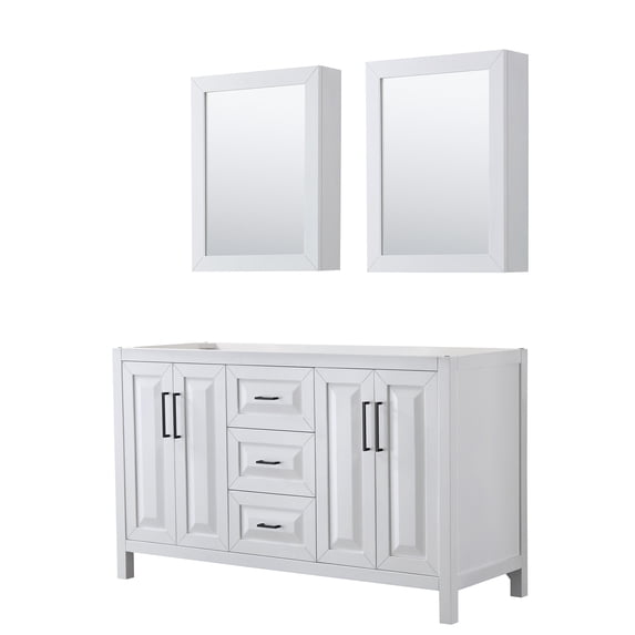 Wyndham Collection WCV252560DWBCXSXXMED Daria 59" Double Free Standing Vanity Cabinet -