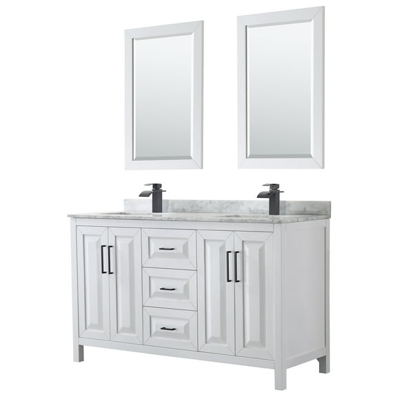 Wyndham Collection Wcv252560dunsm24 Daria 60" Free Standing Double Vanity Set - White /