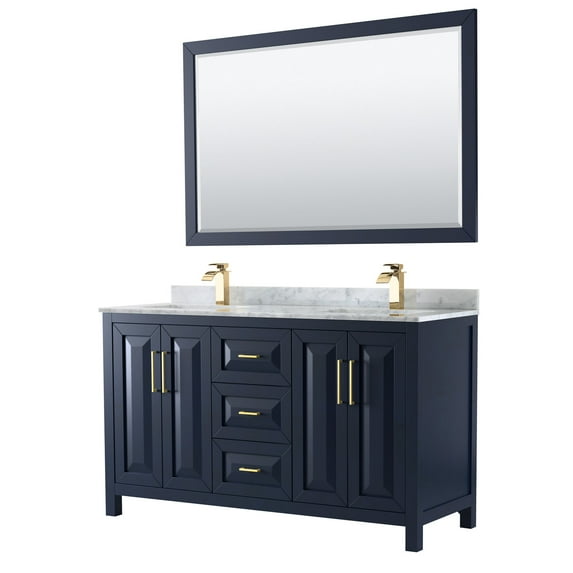 Wyndham Collection Wcv252560dunsm58 Daria 60" Free Standing Double Vanity Set - Blue