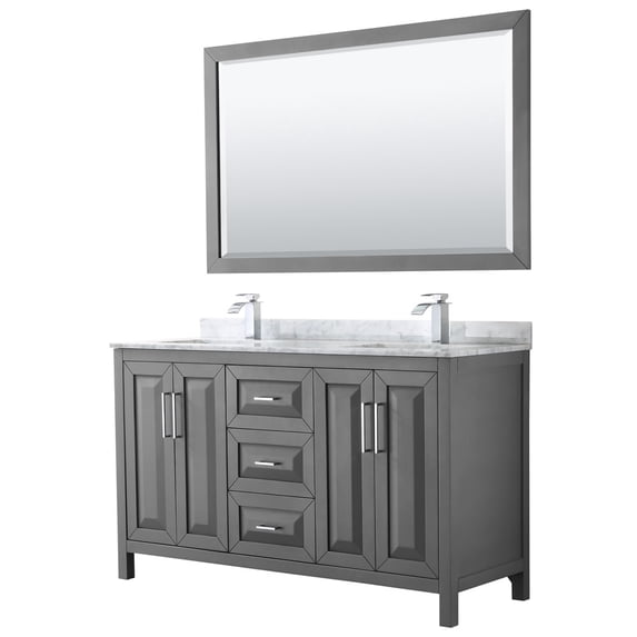 Wyndham Collection WCV252560DKGCMUNSM58 Daria 60" Free Standing Double Vanity Set - Dark