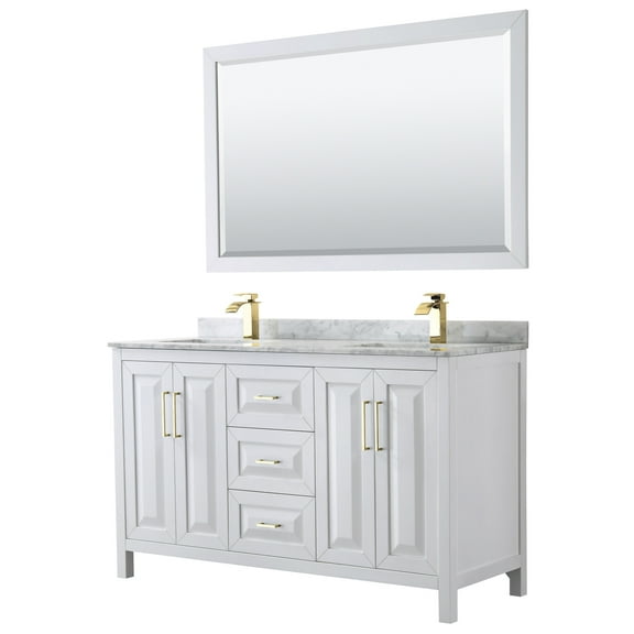 Wyndham Collection Wcv252560dunsm58 Daria 60" Free Standing Double Vanity Set - White /