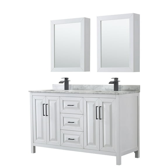 Wyndham Collection Wcv252560dunsmed Daria 60" Free Standing Double Vanity Set - White /