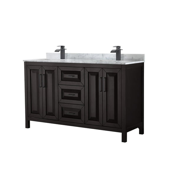Wyndham Collection Wcv252560dunsmxx Daria 60" Free Standing Double Vanity Set - Dark