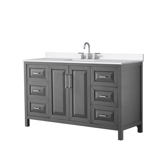 Wyndham Collection Wcv252560s-Qtz-Us3mxx Daria 60" Free Standing Single Basin Vanity Set -