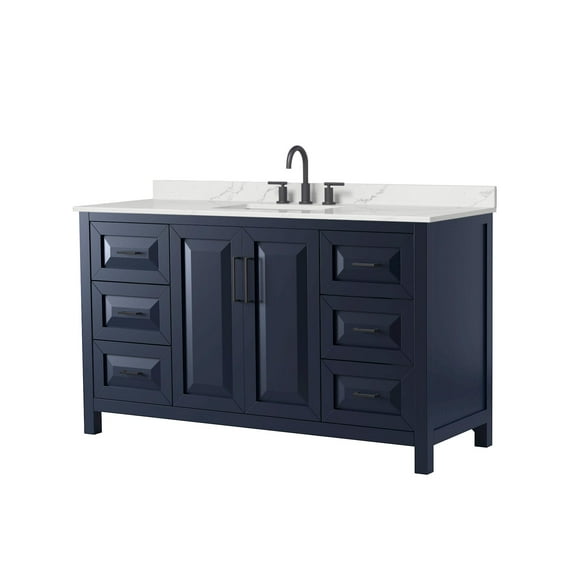 Wyndham Collection Wcv252560s-Qtz-Us3mxx Daria 60" Free Standing Single Basin Vanity Set -