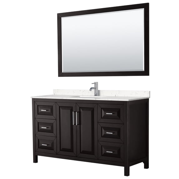 Wyndham Collection WCV252560SDEC2UNSM58 Daria 60" Free Standing Single Basin Vanity Set -