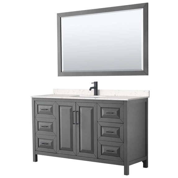 Wyndham Collection WCV252560SGBC2UNSM58 Daria 60" Free Standing Single Basin Vanity Set -