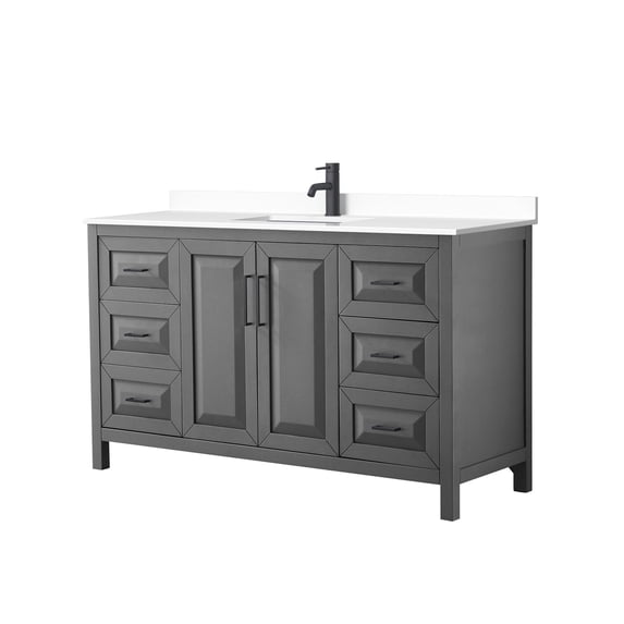 Wyndham Collection WCV252560SGBWCUNSMXX Daria 60" Free Standing Single Basin Vanity Set -