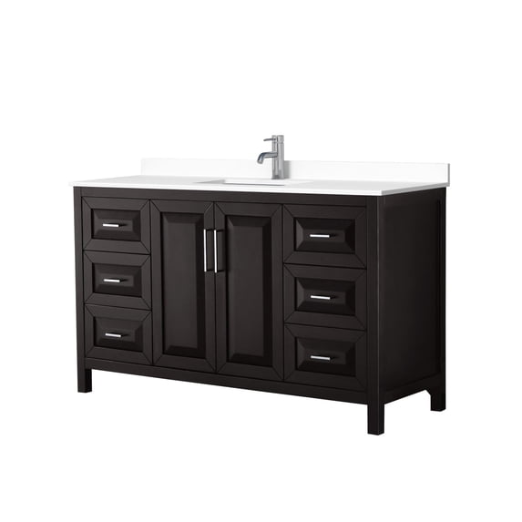 Wyndham Collection WCV252560SDEWCUNSMXX Daria 60" Free Standing Single Basin Vanity Set -