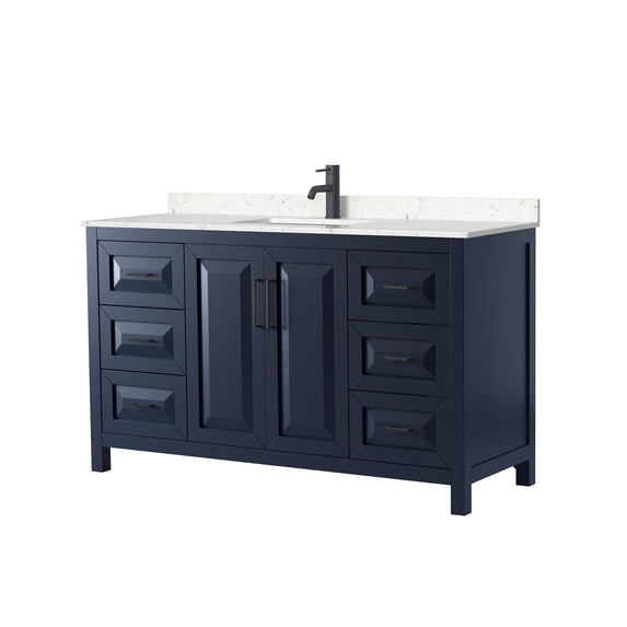 Wyndham Collection WCV252560SBBC2UNSMXX Daria 60" Free Standing Single Basin Vanity Set -