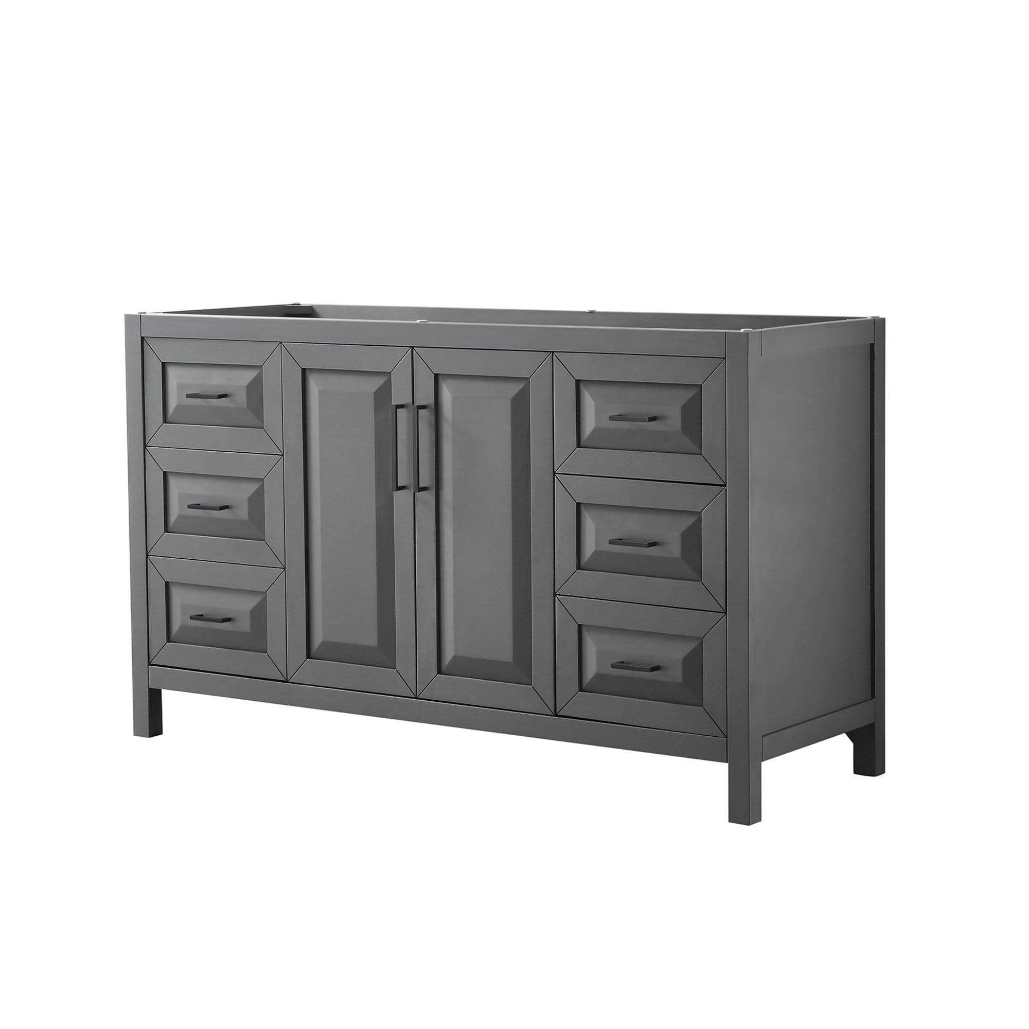 Daria Elegant Dark Gray 59" Single Freestanding Vanity Base