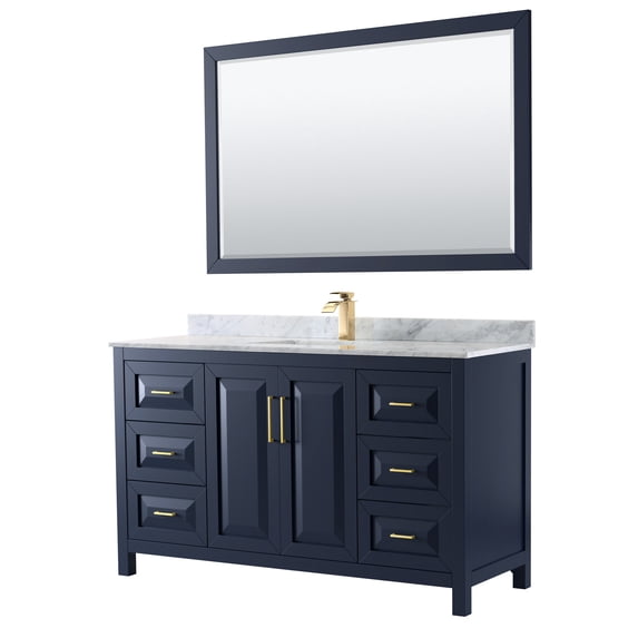 Wyndham Collection WCV252560SBLCMUNSM58 Daria 60" Free Standing Single Vanity Set - Blue