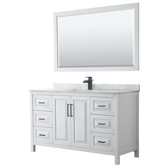 Wyndham Collection Wcv252560sunsm58 Daria 60" Free Standing Single Vanity Set - White /