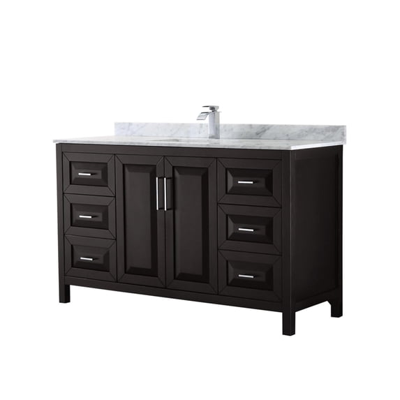 Wyndham Collection WCV252560SDECMUNSMXX Daria 60" Free Standing Single Vanity Set - Dark