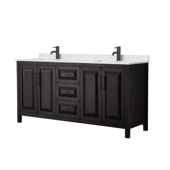 Wyndham Collection Wcv252572d-Qtz-Unsmxx Daria 72" Free Standing Double Basin Vanity Set -