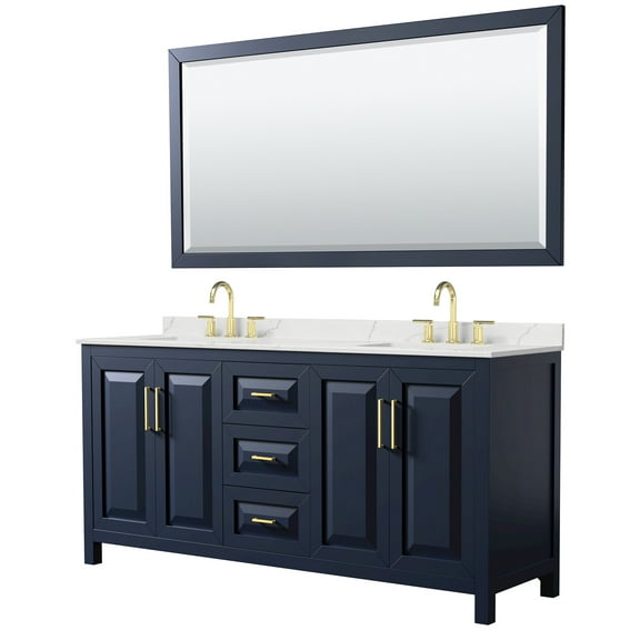 Wyndham Collection Wcv252572d-Qtz-Us3m70 Daria 72" Free Standing Double Basin Vanity Set -