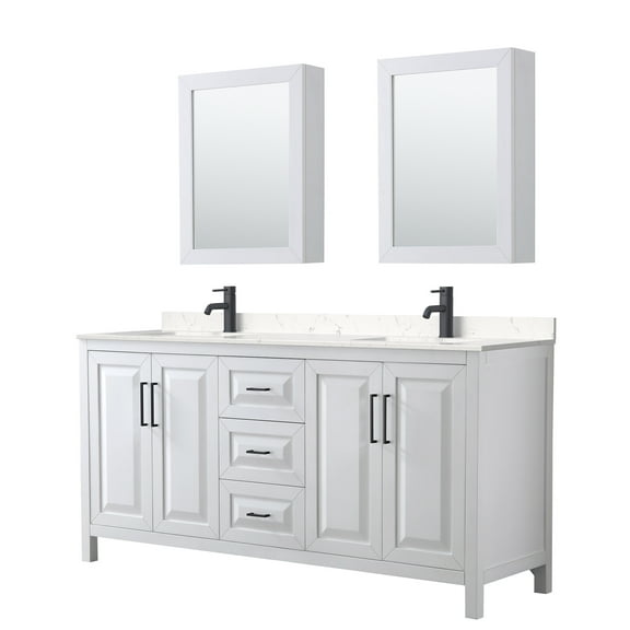 Wyndham Collection Wcv252572d-Vca-Med Daria 72" Free Standing Double Basin Vanity Set -
