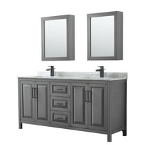 Wyndham Collection Wcv252572dunsmed Daria 72" Free Standing Double Vanity Set - Dark Gray