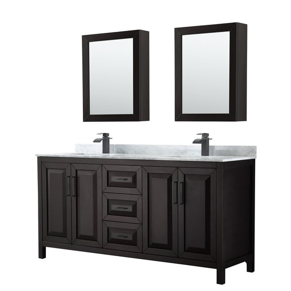 Wyndham Collection Wcv252572dunsmed Daria 72" Free Standing Double Vanity Set - Dark