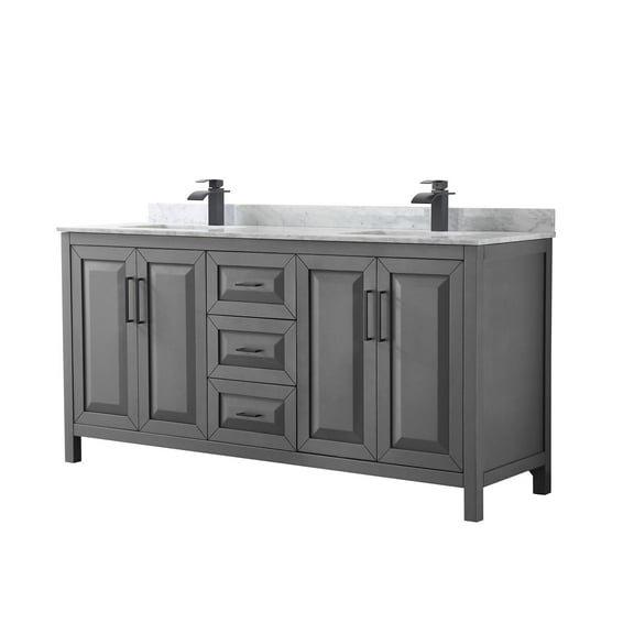 Wyndham Collection Wcv252572dunsmxx Daria 72" Free Standing Double Vanity Set - Dark Gray
