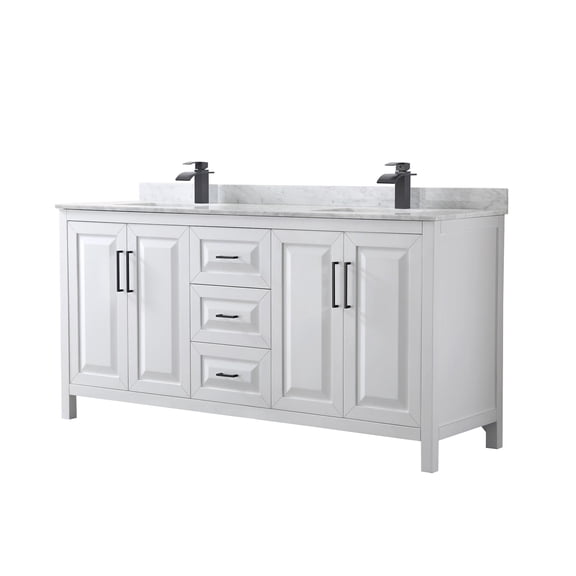 Wyndham Collection Wcv252572dunsmxx Daria 72" Free Standing Double Vanity Set - White /
