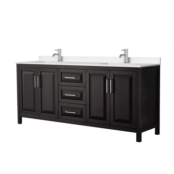 Wyndham Collection Wcv252580d-Qtz-Unsmxx Daria 80" Free Standing Double Basin Vanity Set -