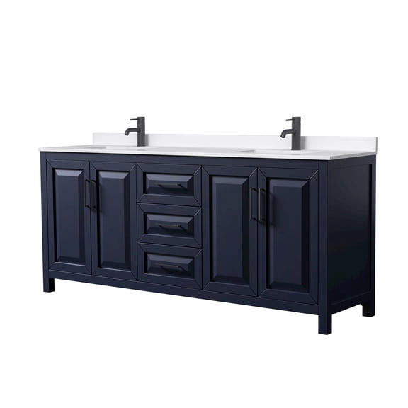 Wyndham Collection Wcv252580d-Qtz-Unsmxx Daria 80" Free Standing Double Basin Vanity Set -