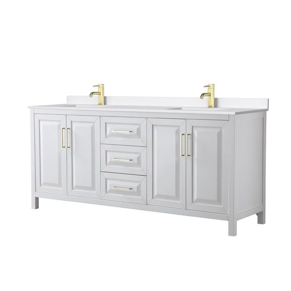 Wyndham Collection WCV252580DWGWQUNSMXX Daria 80" Free Standing Double Basin Vanity Set -
