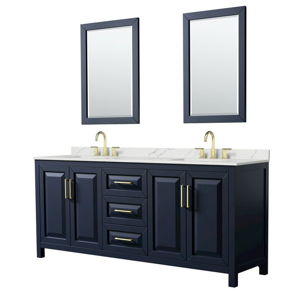 Wyndham Collection Wcv252580d-Qtz-Us3m24 Daria 80" Free Standing Double Basin Vanity Set -