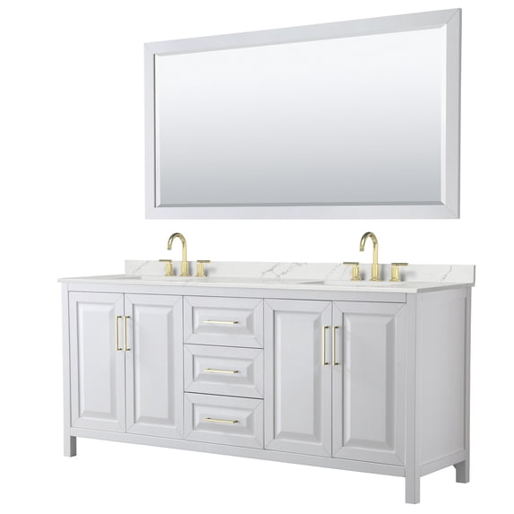 Wyndham Collection Wcv252580d-Qtz-Us3m70 Daria 80" Free Standing Double Basin Vanity Set -