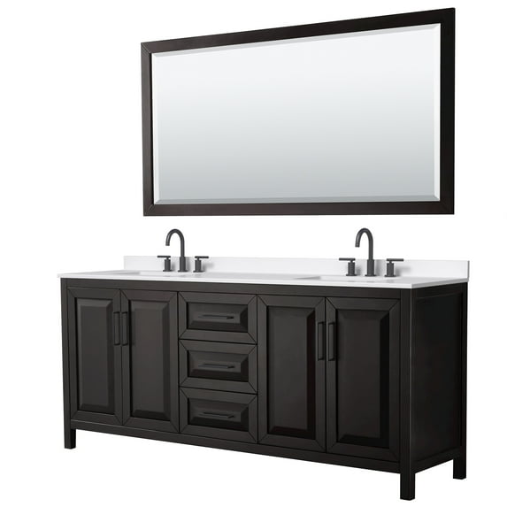 Wyndham Collection Wcv252580d-Qtz-Us3m70 Daria 80" Free Standing Double Basin Vanity Set -