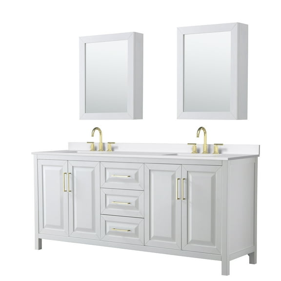 Wyndham Collection Wcv252580d-Qtz-Us3med Daria 80" Free Standing Double Basin Vanity Set -