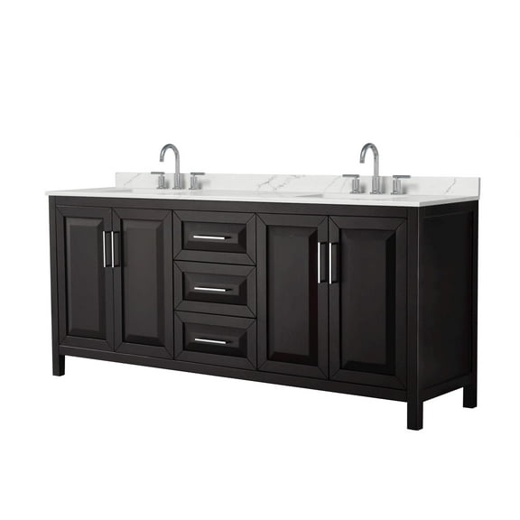 Wyndham Collection Wcv252580d-Qtz-Us3mxx Daria 80" Free Standing Double Basin Vanity Set -