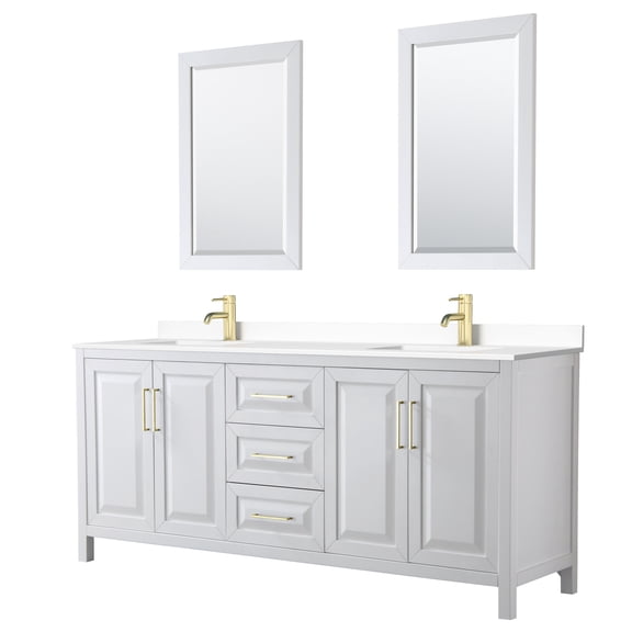 Wyndham Collection Wcv252580d-Vca-M24 Daria 80" Free Standing Double Basin Vanity Set -