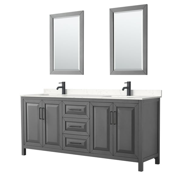 Wyndham Collection Wcv252580d-Vca-M24 Daria 80" Free Standing Double Basin Vanity Set -