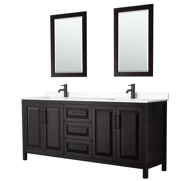 Wyndham Collection Wcv252580d-Vca-M24 Daria 80" Free Standing Double Basin Vanity Set -