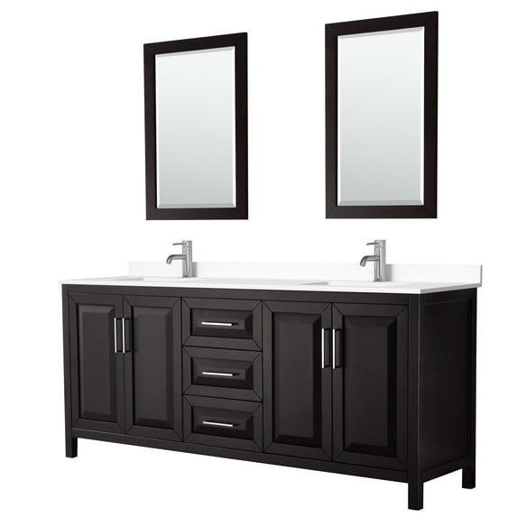 Wyndham Collection Wcv252580d-Vca-M24 Daria 80" Free Standing Double Basin Vanity Set -
