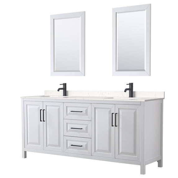 Wyndham Collection WCV252580DWBC2UNSM24 Daria 80" Free Standing Double Basin Vanity Set -