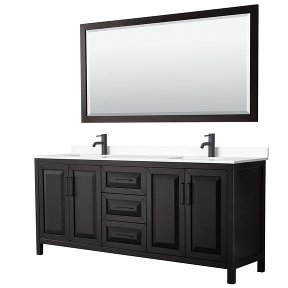 Wyndham Collection Wcv252580d-Vca-M70 Daria 80" Free Standing Double Basin Vanity Set -