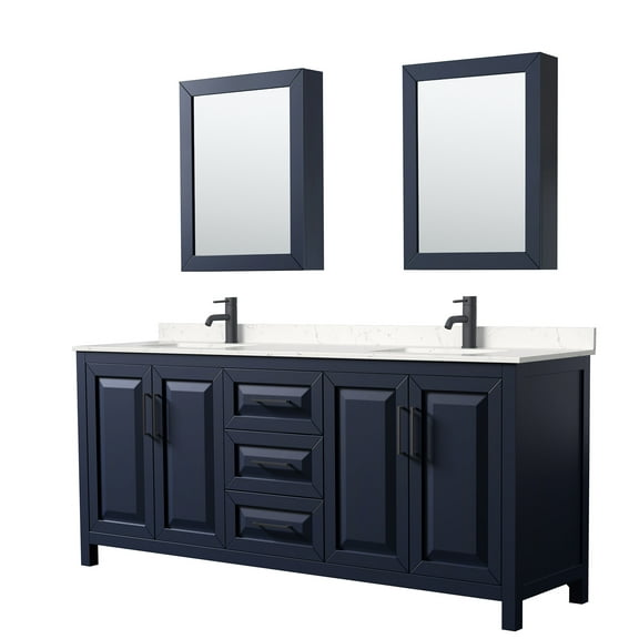 Wyndham Collection Wcv252580d-Vca-Med Daria 80" Free Standing Double Basin Vanity Set -