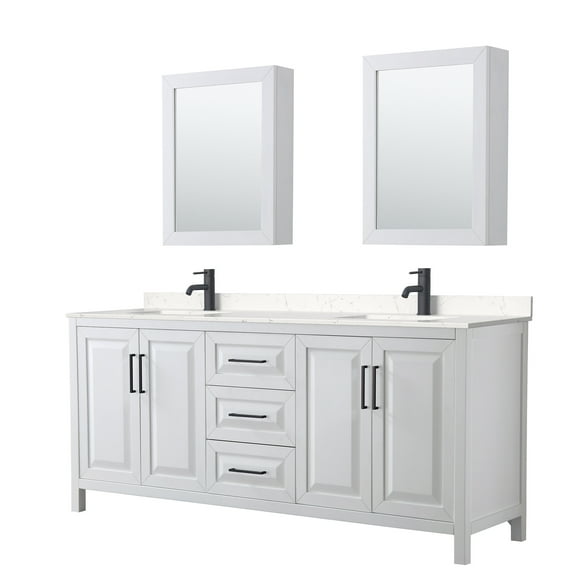 Wyndham Collection Wcv252580d-Vca-Med Daria 80" Free Standing Double Basin Vanity Set -