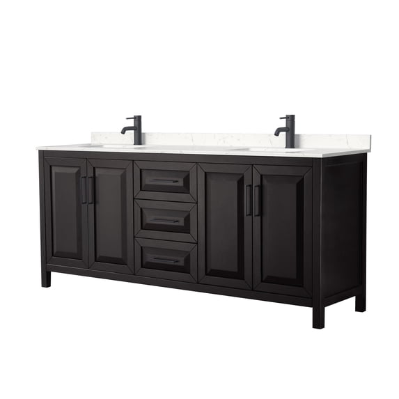 Wyndham Collection WCV252580DEBC2UNSMXX Daria 80" Free Standing Double Basin Vanity Set -