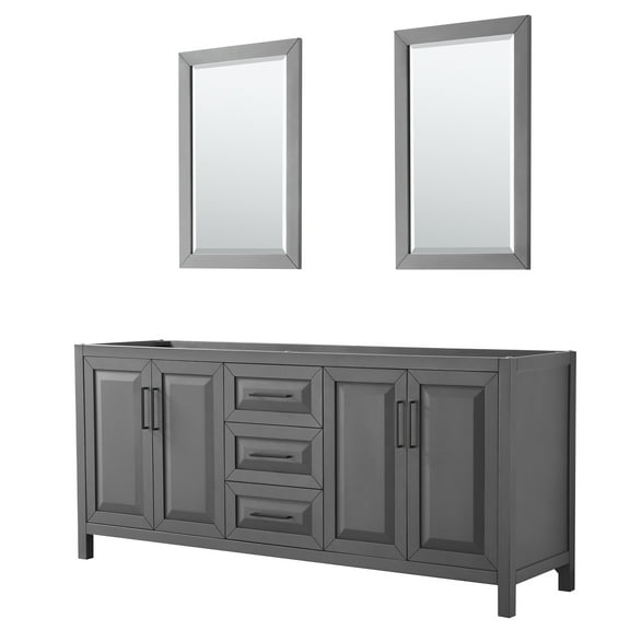Wyndham Collection Wcv252580dcxsxxm24 Daria 79" Double Free Standing Vanity Cabinet - Dark