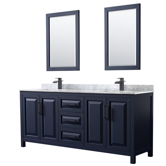 Wyndham Collection WCV252580DBBCMUNSM24 Daria 80" Free Standing Double Vanity Set - Dark