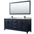 thumbnail image 1 of Wyndham Collection Wcv252580dunsm70 Daria 80" Free Standing Double Vanity Set - Dark Blue, 1 of 7