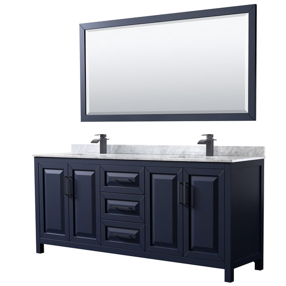 Wyndham Collection WCV252580DBBCMUNSM70 Daria 80" Free Standing Double Vanity Set - Dark