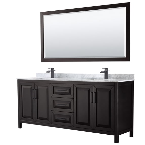 Wyndham Collection WCV252580DEBCMUNSM70 Daria 80" Free Standing Double Vanity Set - Dark